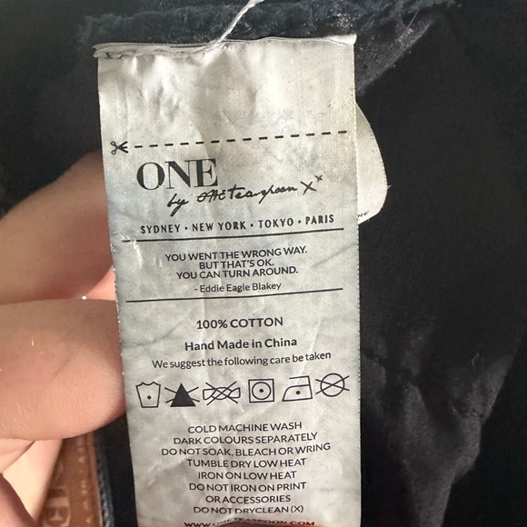 One by One Teaspoon Black Distressed Low Waist Short Rise Rigid Skinny Leg Jean - Picture 10 of 11